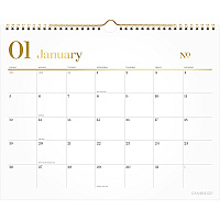 Cambridge WorkStyle Monthly Wall Calendar, 15 x 12, White/Gold Sheets, 12-Month (Jan to Dec): 2026 (1606707)