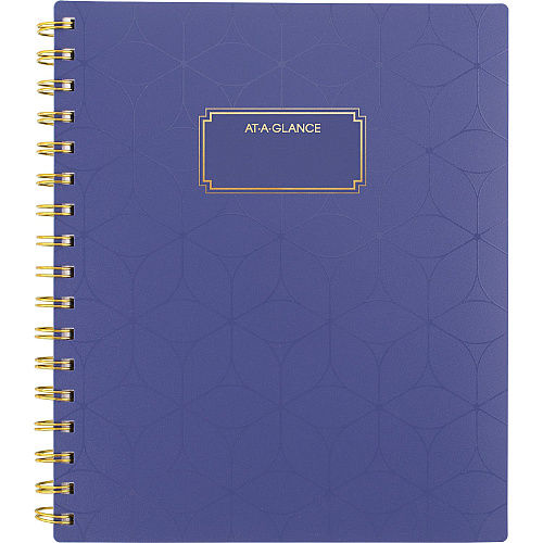 AT-A-GLANCE Badge Geo Weekly/Monthly Planner, 8.88 x 7.69, Purple/Gold Cover, 13-Month: Jan 2025 to Jan 2026 (1722G805)