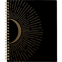 Cambridge Radiate Weekly/Monthly Planner, Stylized Solar-Eclipse Artwork, 11 x 9.25, Black/Gold Cover, 12-Month (Jan to Dec): 2025 (1725905)