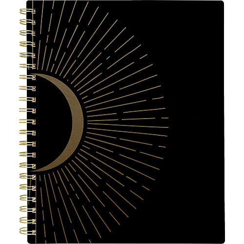 Cambridge Radiate Weekly/Monthly Planner, Stylized Solar-Eclipse Artwork, 11 x 9.25, Black/Gold Cover, 12-Month (Jan to Dec): 2025 (1725905)