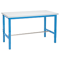 Global Industrial Adjustable Height Heavy Duty Workbenches, 5,000 lbs, 48 x 36 x 31.63 to 43.63, White/Blue (606975BL)