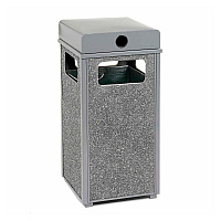 Global Industrial Stone Panel All Weather Trash Receptacle Urn, 12 gal, Steel, Gray (239576GY)