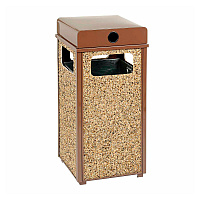 Global Industrial Stone Panel All Weather Trash Receptacle Urn, 24 gal, Steel, Brown (238241BN)