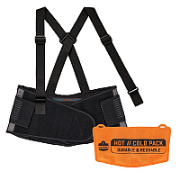 ergodyne Proflex 1675 Back Support Brace with Cooling/Warming Pack, Small, 25" to 30" Waist, Black (11120)