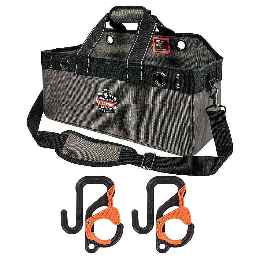 ergodyne Arsenal 5846 Bucket Truck Tool Bag, Locking Aerial Bucket Hooks, 11 Compartments/5 Grommets, 18x7.5x7.5, Gray (13747)