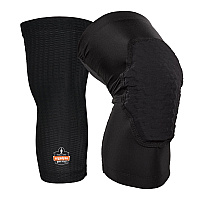 ergodyne Proflex 525 Lightweight Padded Knee Sleeves, Slip-On, Small/Medium, Black, Pair (18525)