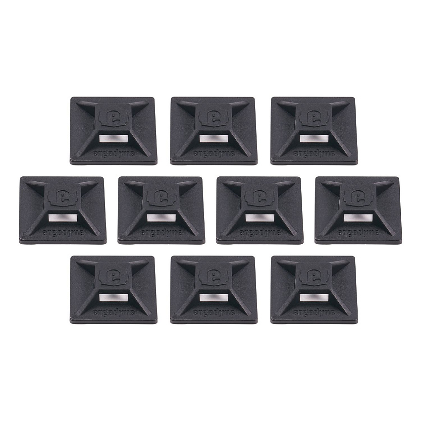 ergodyne Squids 3701 Mini Adhesive Mount Replacements, 2 lb Max Safe Working Capacity, 0.9" Long, Black,10/Pack (19702)