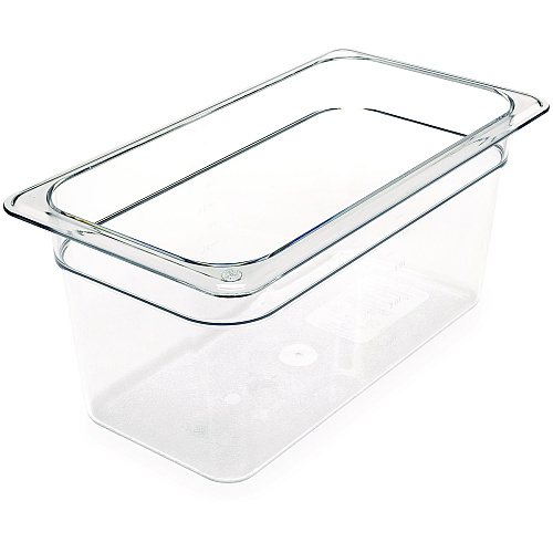 Carlisle StorPlus Polycarbonate Food Pan, 5.7 qt, 6.88 x 12.75 x 6, Clear, Plastic (3066207)
