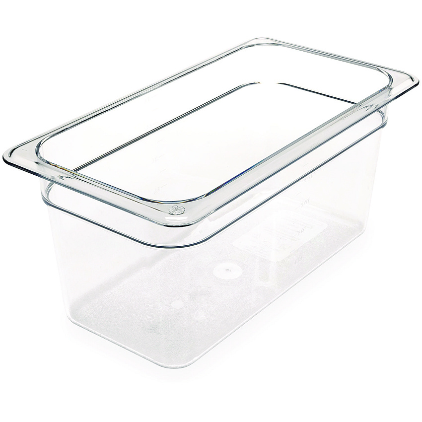 Carlisle StorPlus Polycarbonate Food Pan, 5.7 qt, 6.88 x 12.75 x 6, Clear, Plastic (3066207)