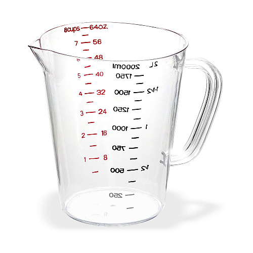 Carlisle Commercial Measuring Cup, 0.5 gal, Clear (4314407)