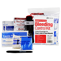 First Aid Only Critical Essentials Bleeding Control Kit for Limb, Chest and Torso Wounds, 11 Pieces, Plastic Bag (91137)
