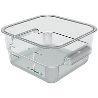Carlisle Squares Polycarbonate Food Storage Container, 2 qt,  7.13 x 7.13 x  3.8, Clear, Plastic (1195007)