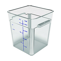 Carlisle Squares Polycarbonate Food Storage Container, 6 qt, 8.75 x 8.75 x 7.31, Clear, Plastic (1195207)