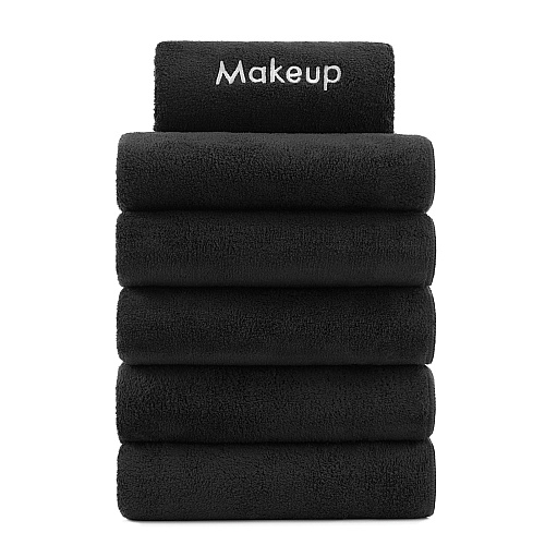 Coral Fleece Makeup Fingertip 11x17 Black - Case Of 72 (MU-FTBLK-CS)