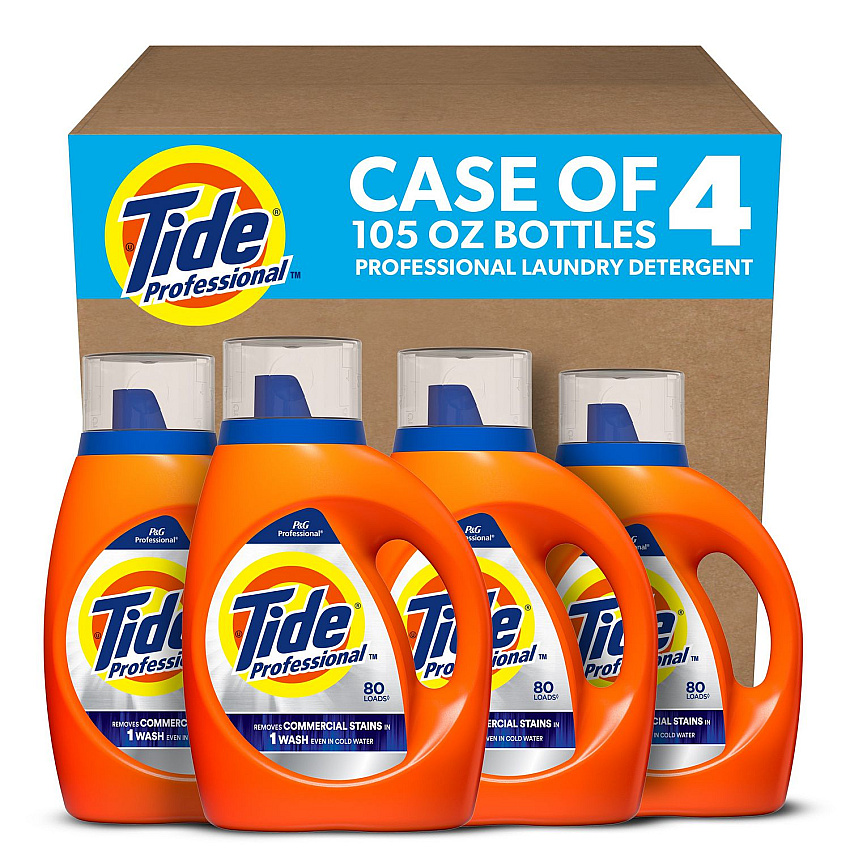 Tide&reg; Professional Liquid Laundry Detergent, 105 oz., 4 Pour Bottles (14116)
