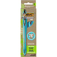 BIC Ecolutions Gel Pen, Retractable, Medium 1 mm, Black Ink, Blue Barrel, 4/Pack (RGLE4BK)