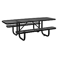 Global Industrial ADA Compliant Expanded Steel Picnic Table, Rectangular, 96 x 60 x 29.5, Black Top and Base (695289BK)