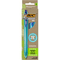 BIC Ecolutions Gel Pen, Retractable, Medium 1 mm, Blue Ink, Blue Barrel, 4/Pack (RGLE4BE)