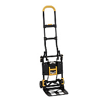 COSCO 2-in-1 Folding Hand Truck, 300 lb Capacity, 17" x 30.5" x 33.5", Black/Yellow (12225YGB1E)