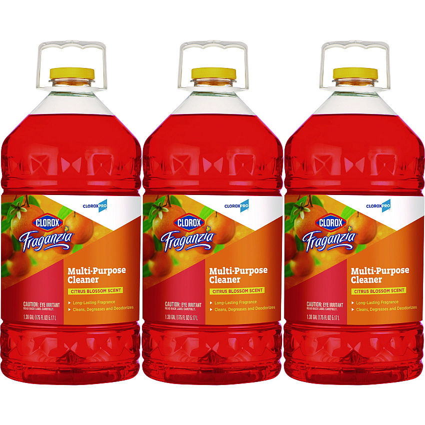 CloroxPro Fraganzia Multi-Purpose Cleaner Concentrate, Citrus Blossom Scent, 175 oz Bottle, 3/Carton (60615CT)