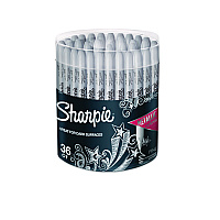 Sharpie Metallic Fine Point Permanent Markers, Metallic Silver, 36/Pack (9597)