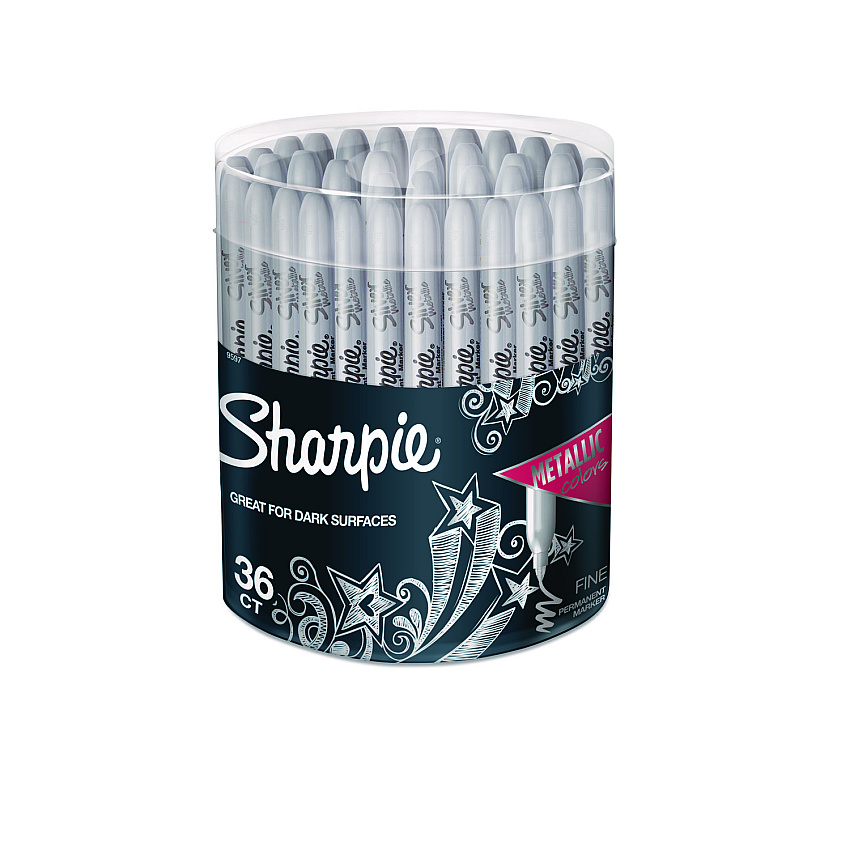 Sharpie Metallic Fine Point Permanent Markers, Metallic Silver, 36/Pack (9597)