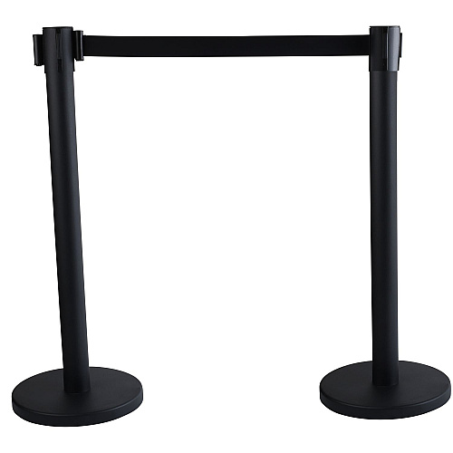 Tatco Economy Crowd Control, Assorted Materials, 14" x 35" x 9 ft 6", Black, 2/Carton (16600)
