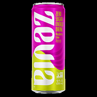 Zevia Zero Sugar Naturally Sweetened Energy Drink, Raspberry Lime, 12 oz Can, 12/Carton (0195212)