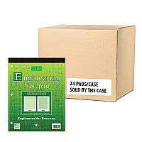 Roaring Spring Covered Engineering Pad, 5 sq/in Quadrille Rule, 80 Green 8.5 x 11 Sheets, 24/Carton (95371CS)