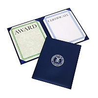 AbilityOne 7510017145932, SKILCRAFT Awards Certificate Padded Cover Binder, USAF Seal, 9.12 x 11.62, Blue/Silver