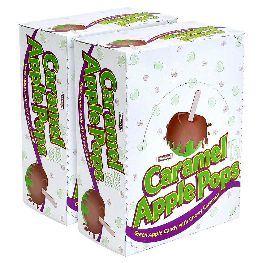 Tootsie Roll Caramel Apple Pops, 0.63 oz Individually Wrapped, 48/Box, 2 Boxes/Carton (60004066)