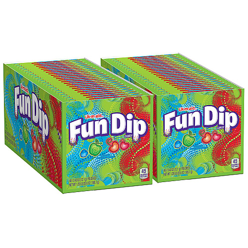 Lik-m-aid Fun Dip Candy, Assorted Flavors, 0.43 oz Pouch, 48/Box, 2 Boxes/Carton (60004068)
