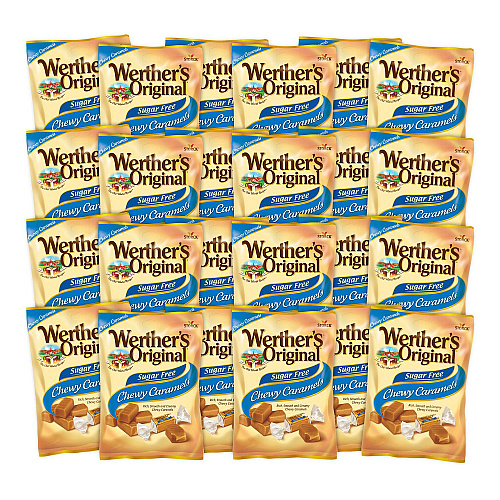 Werther's Original Chewy Caramels Sugar Free, 1.48 oz Bag, 24/Carton (60004088)