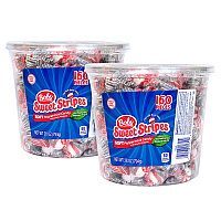 Ferrara Bobs Sweet Stripes Soft Candy, Peppermint, 0.18 oz Individually Wrapped, 160/Tub, 2 Tubs/Carton (60004070)