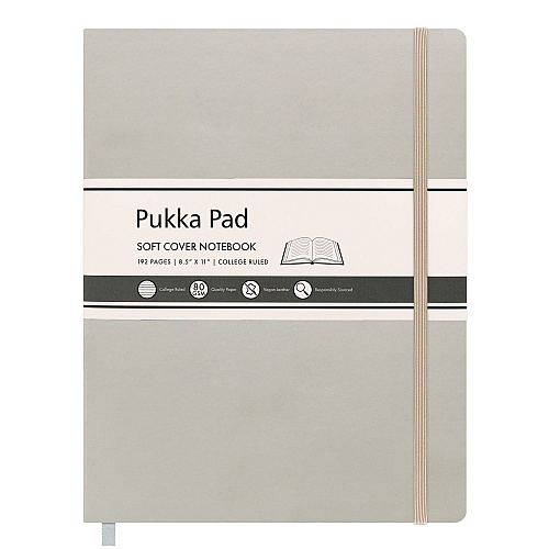 PUKKA PAD Soft Cover Notebook, College Rule, Pebble Cover, (96) 11 x 8.5 Sheets (9943SIG)