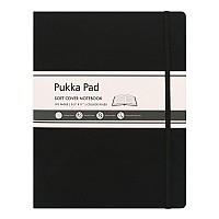PUKKA PAD Soft Cover Notebook, College Rule, Black Cover, (96) 11 x 8.5 Sheets (9942SIG)