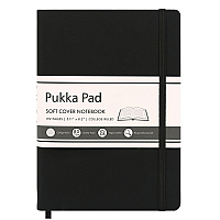 PUKKA PAD Soft Cover Notebook, College Rule, Black Cover, (96) 8.2 x 5.11 Sheets (9940SIG)