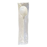 Boardwalk Mediumweight Wrapped Polypropylene Cutlery, Soup Spoon, 4.86", Plastic, White, 1,000/Carton (SOUPMWPPIW)