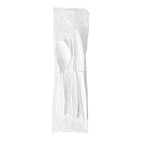 Boardwalk Three-Piece Cutlery Kit, Fork/Knife/Teaspoon, Polystyrene, White, 250/Carton (BWK3KITHVYWH)