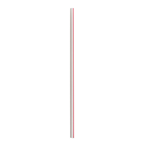 Boardwalk Jumbo Straws, 7.75", Polypropylene, Red/White Striped, 12,500/Carton (BWKJSTUW775RW)