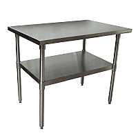 BK Resources Stainless Steel Flat Top Work Tables, 48w x 30d x 36h, Silver, 2/Pallet (2VT4830)