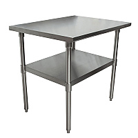BK Resources Stainless Steel Flat Top Work Tables, 36w x 30d x 36h, Silver, 2/Pallet (2VT3630)