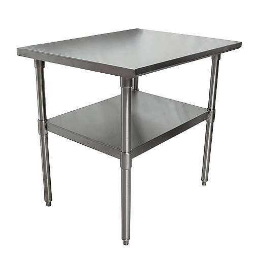 BK Resources Stainless Steel Flat Top Work Tables, 36w x 30d x 36h, Silver, 2/Pallet (2VT3630)