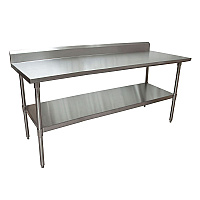 BK Resources Stainless Steel 5" Riser Top Tables, 72w x 30d x 39.75h, Silver, 2/Pallet (2VTR57230)