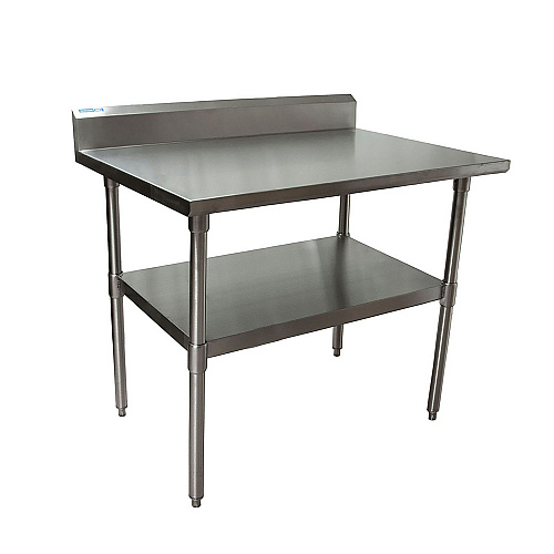 BK Resources Stainless Steel 5" Riser Top Tables, 48w x 30d x 39.75h, Silver, 2/Pallet (2VTR54830)