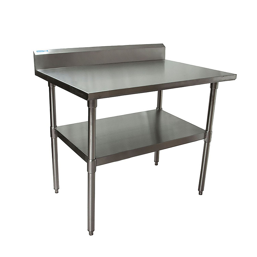 BK Resources Stainless Steel 5" Riser Top Tables, 48w x 30d x 39.75h, Silver, 2/Pallet (2VTR54830)