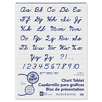 Pacon Chart Tablets, Presentation Format (1" Rule), 24 x 32, White, 25 Sheets, 12/Carton (74610CT)