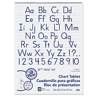 Pacon Chart Tablets, Presentation Format (1.5" Rule), 24 x 32, White, 25 Sheets, 12/Carton (74710CT)