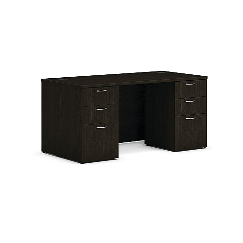 HON Mod Double Pedestal Desk Bundle, 60" x 30" x 29", Java Oak (LDS6030BBFJA)