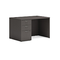 HON Mod Single Pedestal Desk Bundle, 48" x 30" x 29", Slate Teak (MOD172)